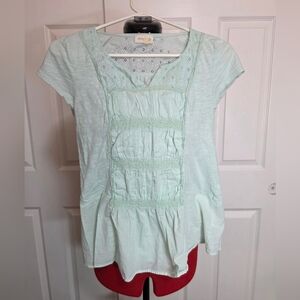 Meadow Rue Mint Eyelet Blouse